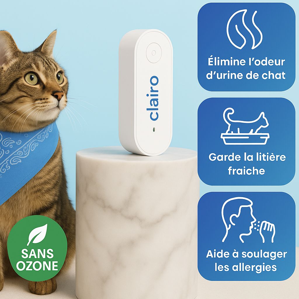 Clairu™ Purificateur d'Air Odeur Chat & Litière