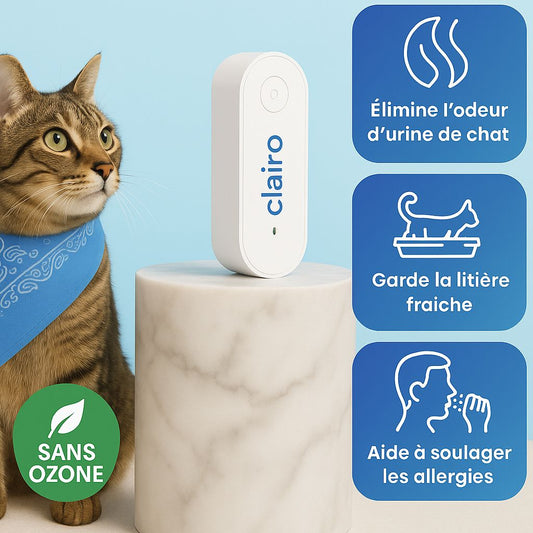 Clairu™ Purificateur d'Air Odeur Chat & Litière